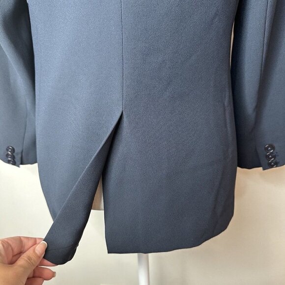 J Crew Women’s Navy Blue Long Sleeve Double Breasted Blazer Suit Jacket Size 8P - Picture 9 of 15